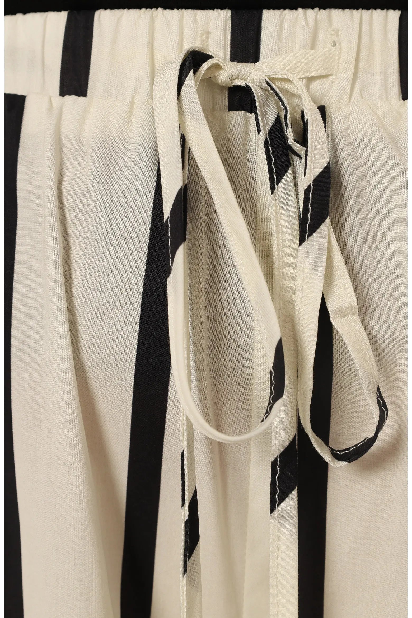 Silvia Stripe Wide Leg Cotton Drawstring Pants