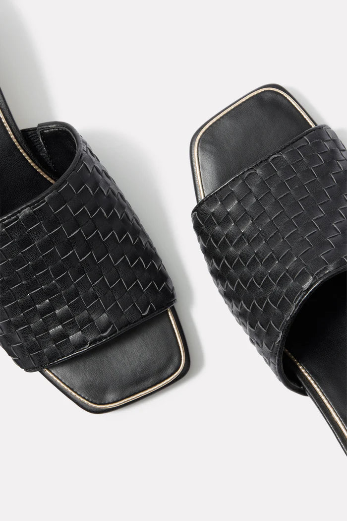 Woven Heeled Mule