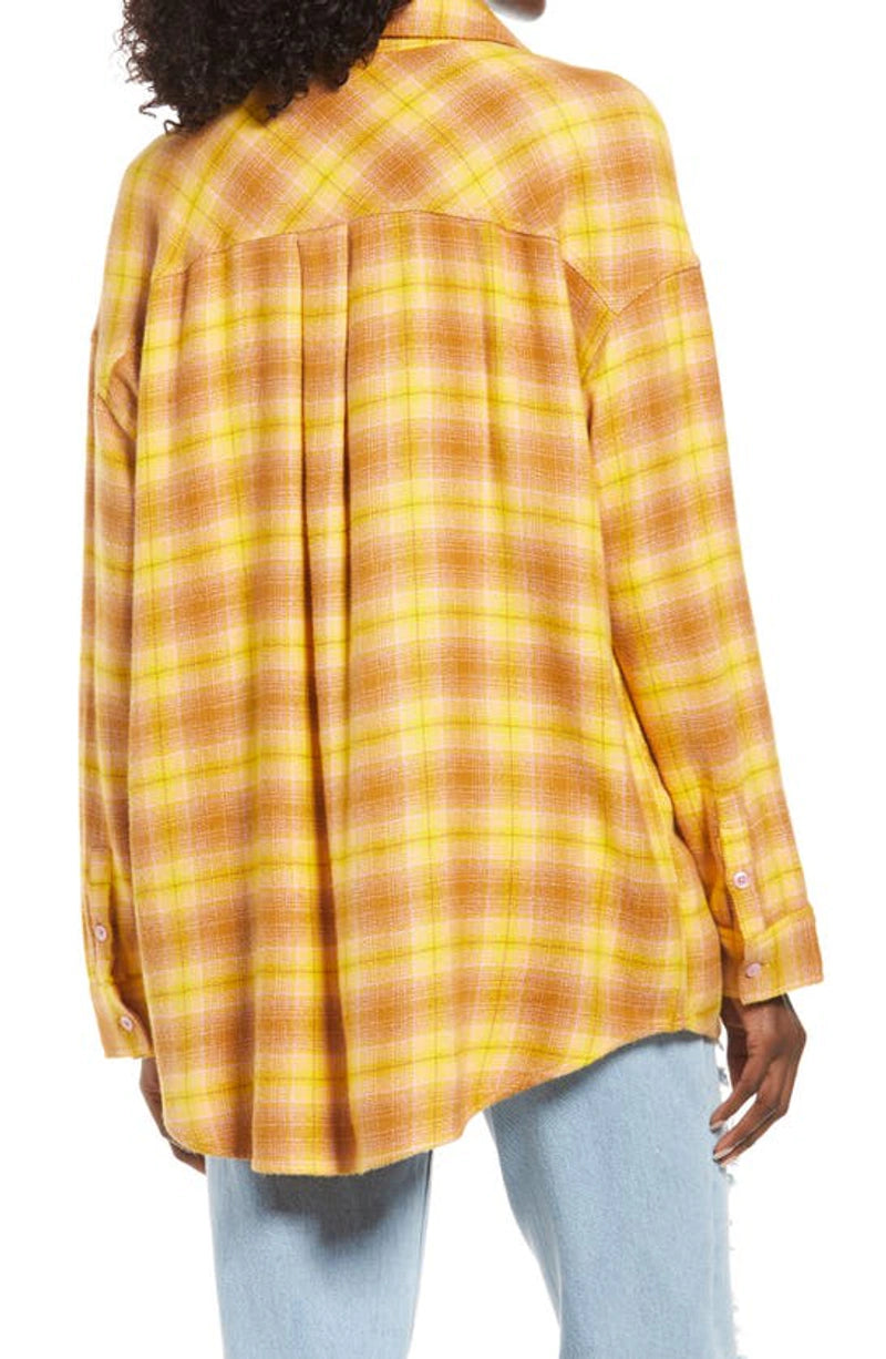 Boyfriend Plaid Button-Up Shirt