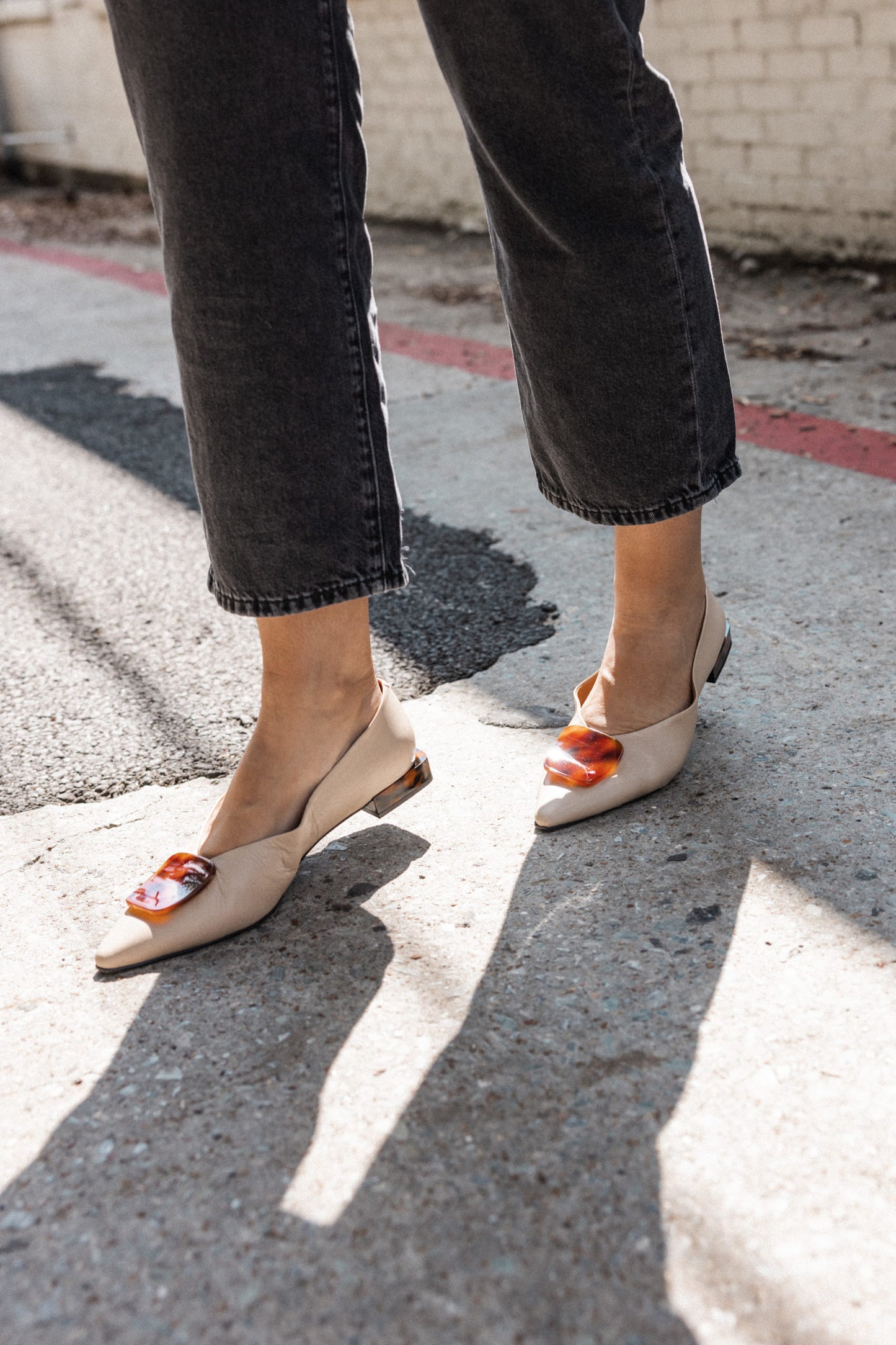 Pointed Toe Leather Flats