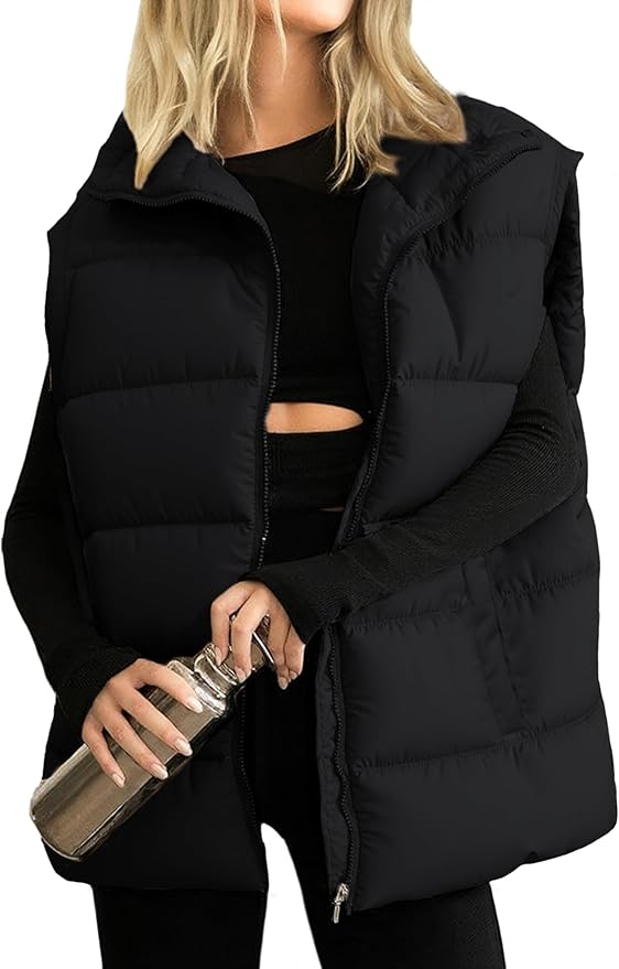 Sleeveless Stand Collar Puffer Vest