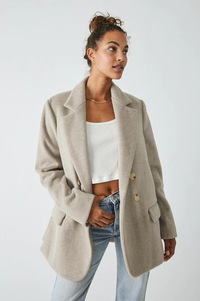 Mari Solid Blazer Coat