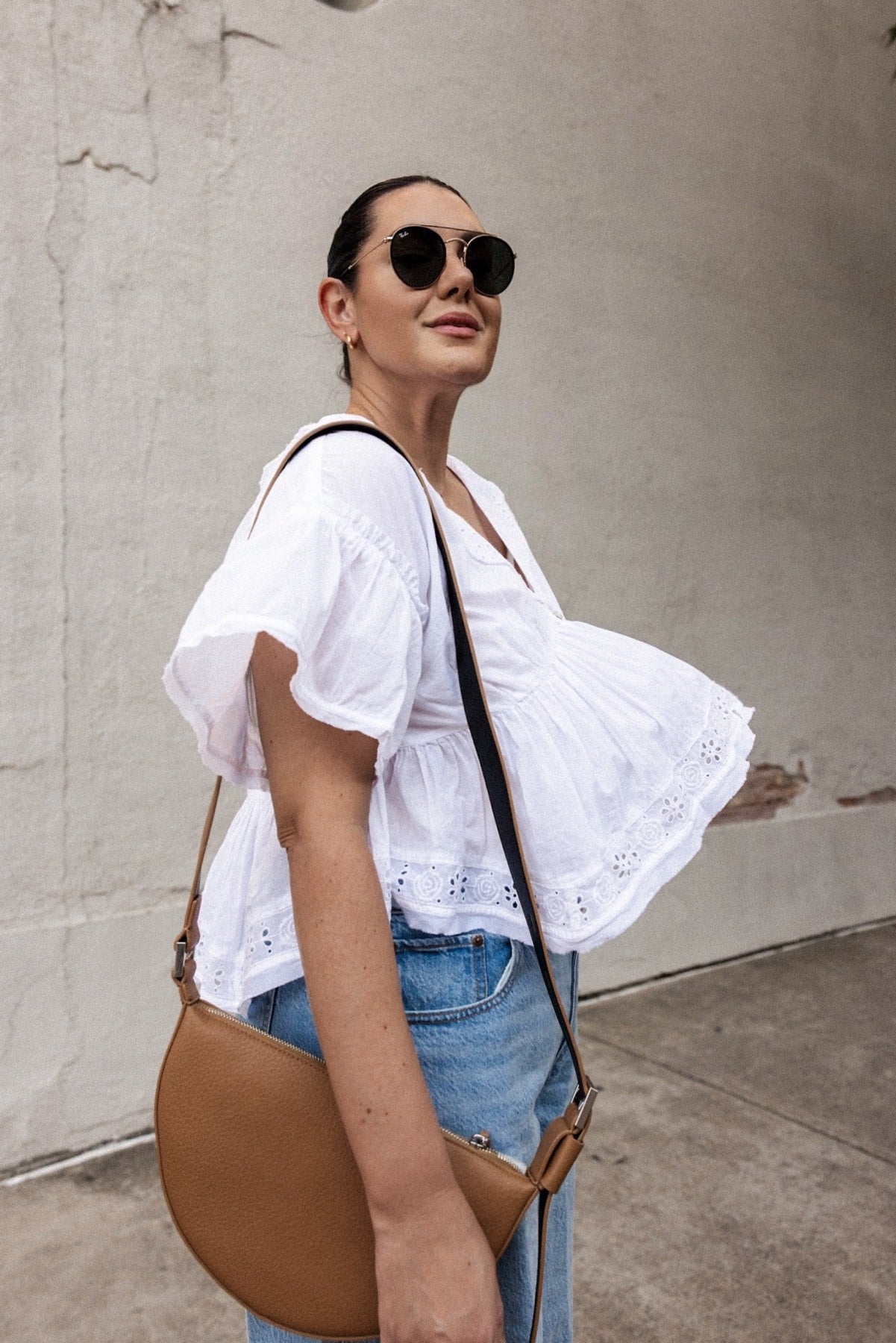 Elle Eyelet Detail Cotton Top
