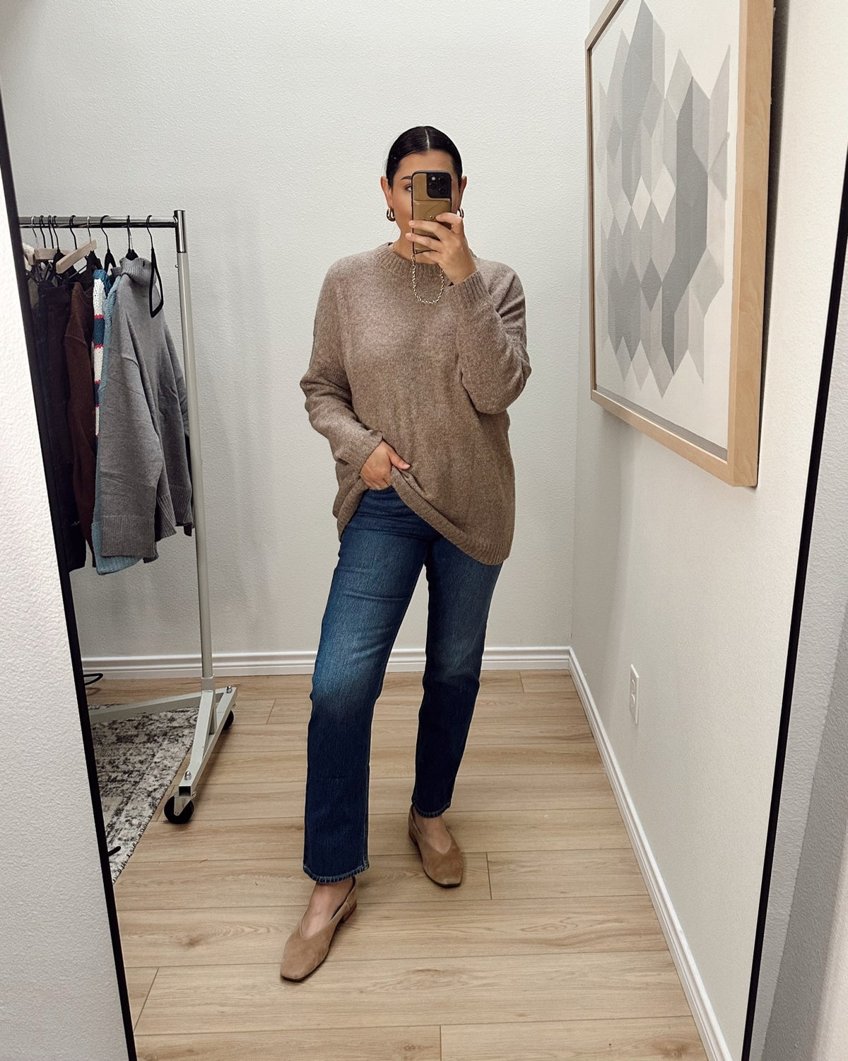 Oversized Crewneck Tunic Sweater