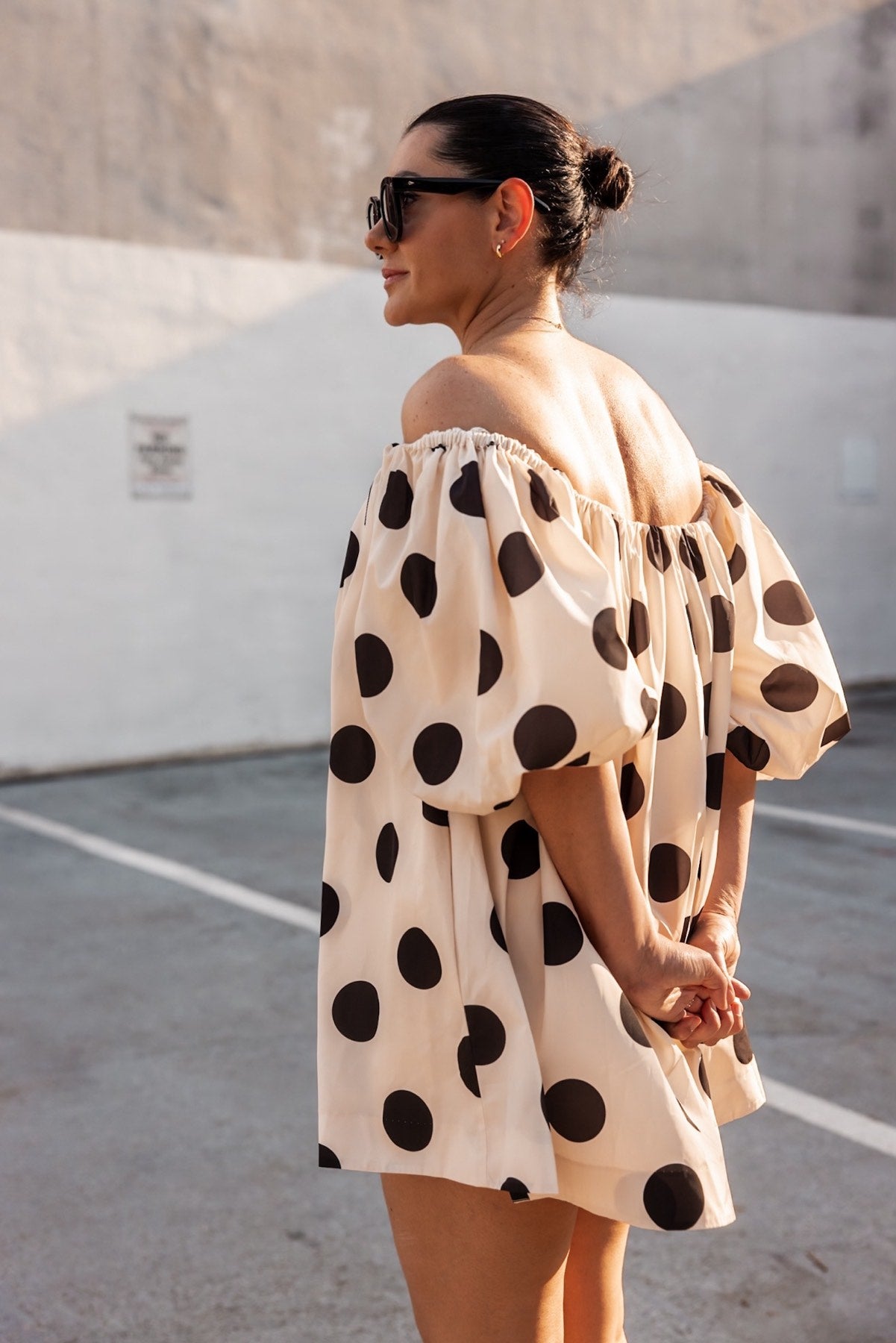 Puff-Sleeve Off-The-Shoulder Mini Dress