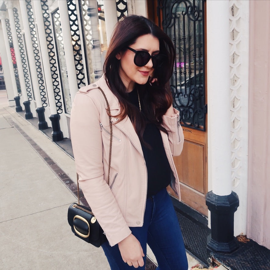 Dusty Pink Biker Jacket