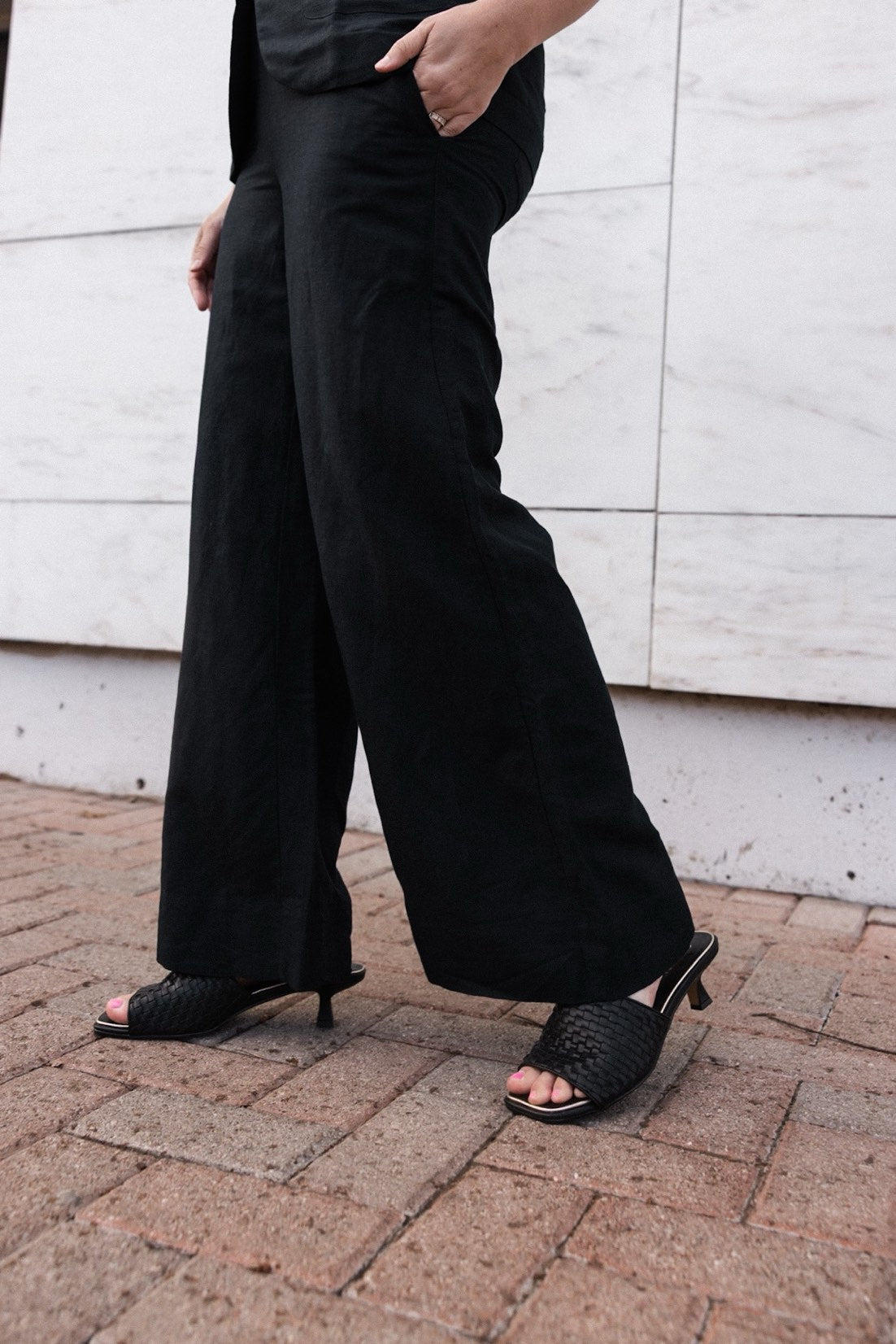 Woven Heeled Mule