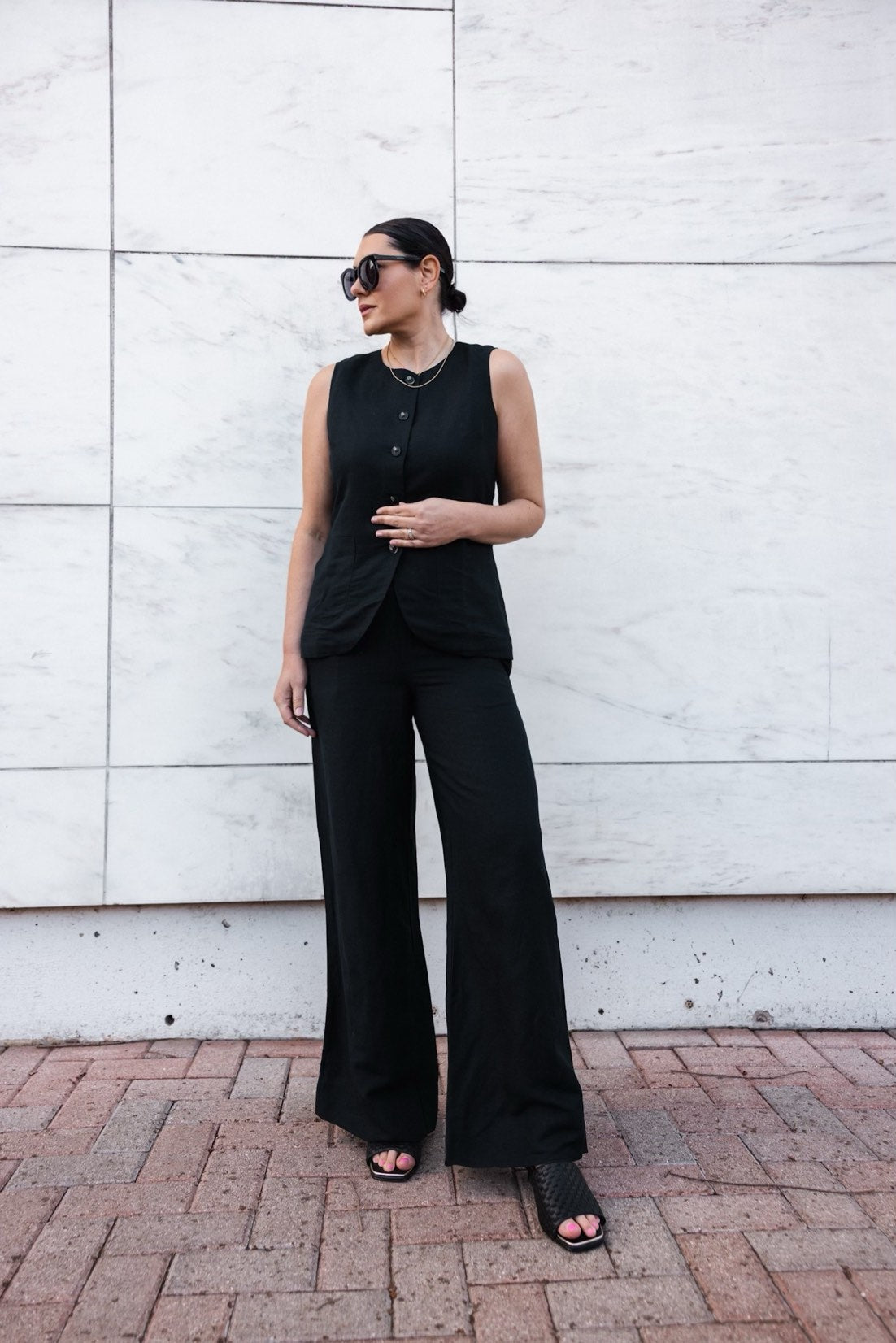 Woven Heeled Mule