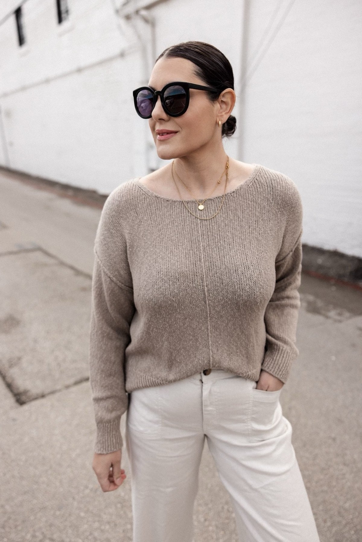 Off Shoulder Pullover Sweater