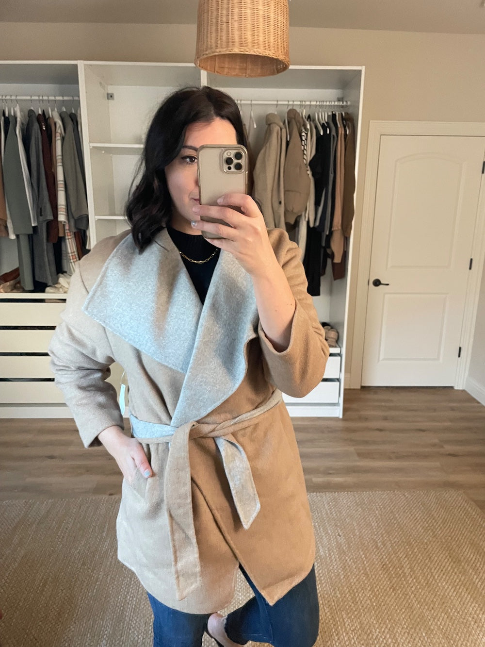 Daily Ritual Women's Relaxed Fit Double-Face Wool Coat
