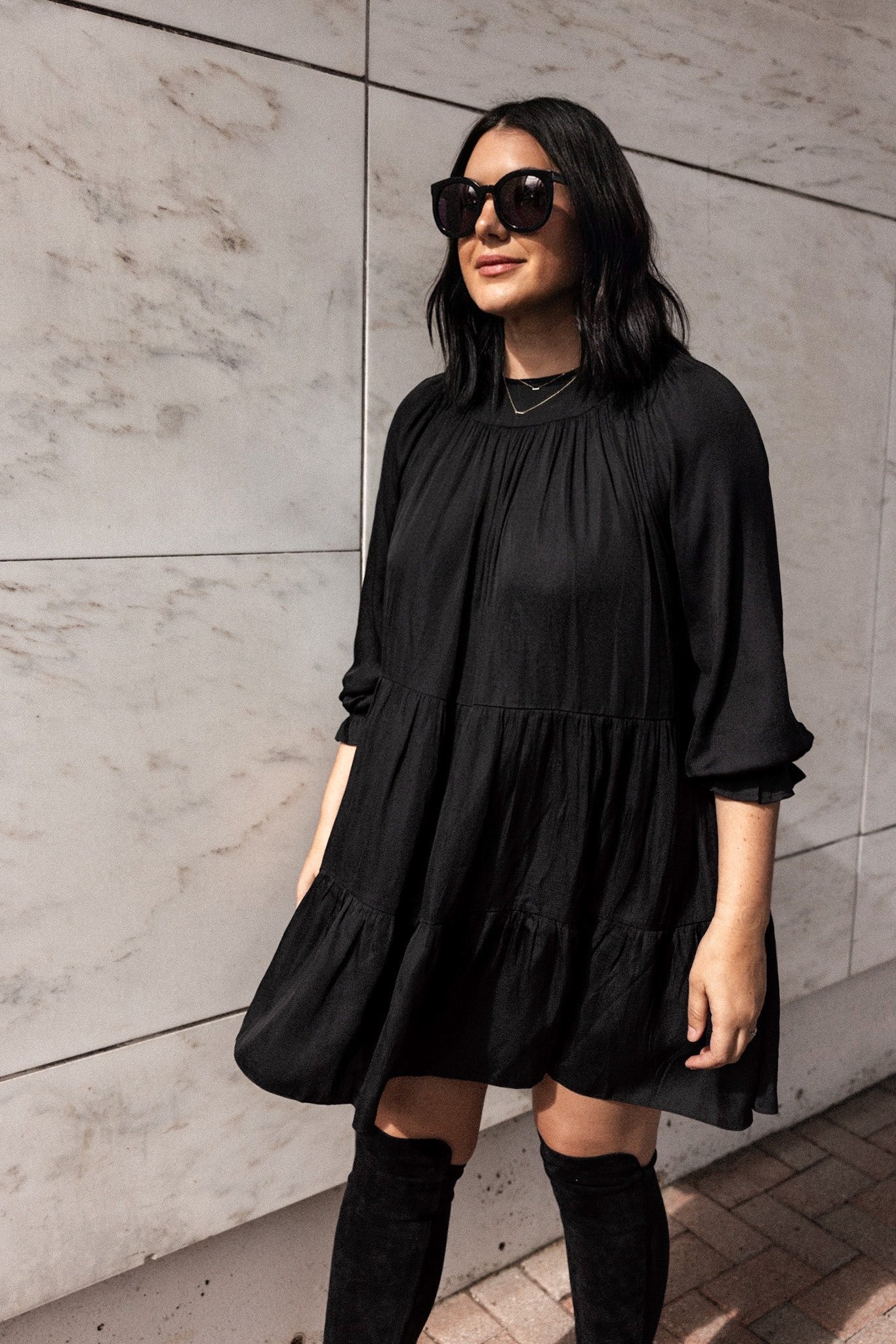 Shirred Tiered Dress