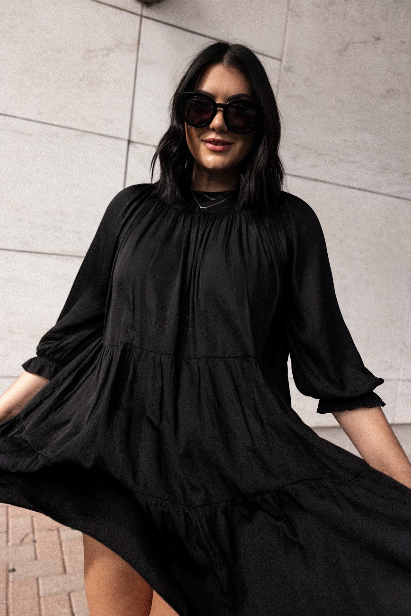 Shirred Tiered Dress