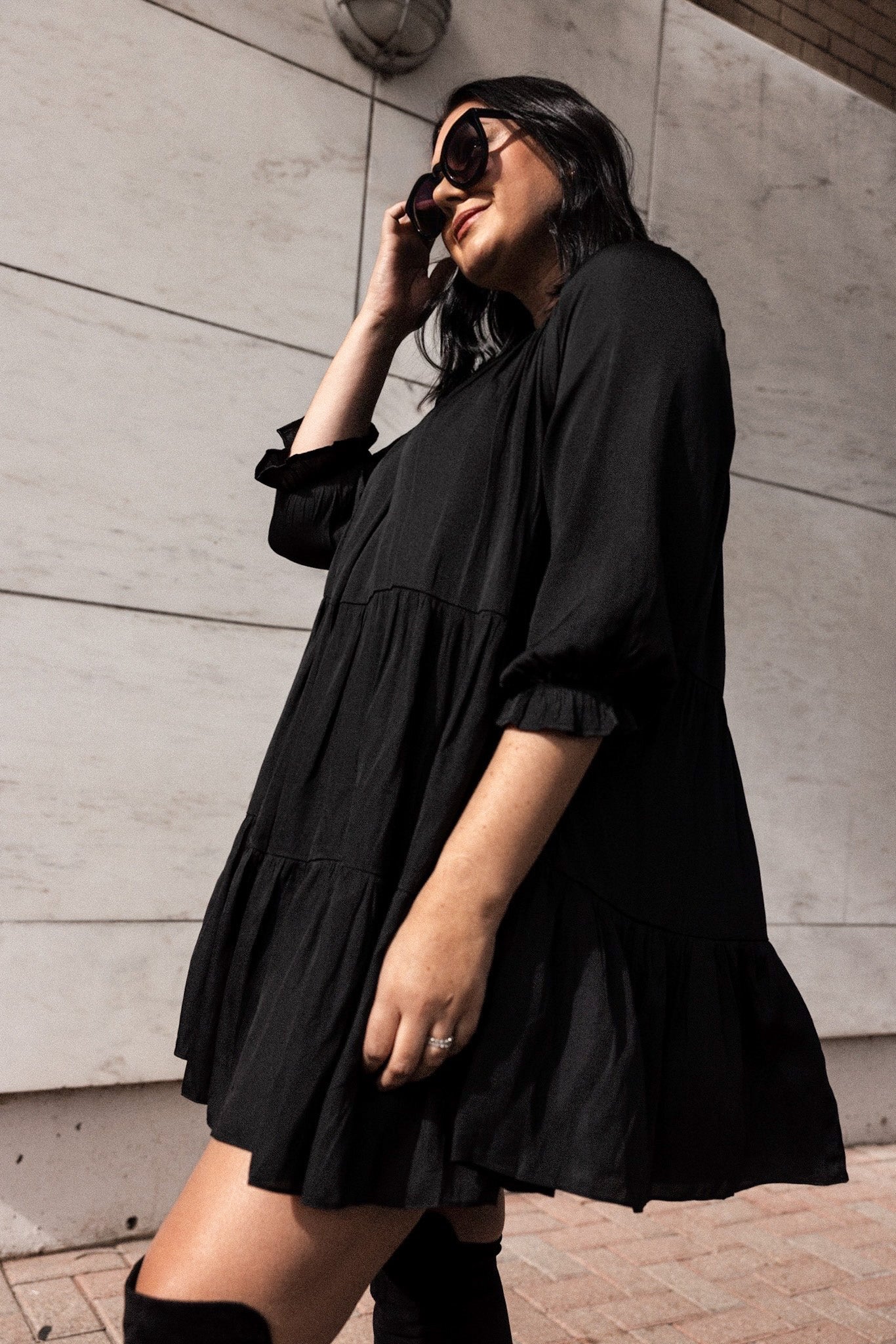 Shirred Tiered Dress
