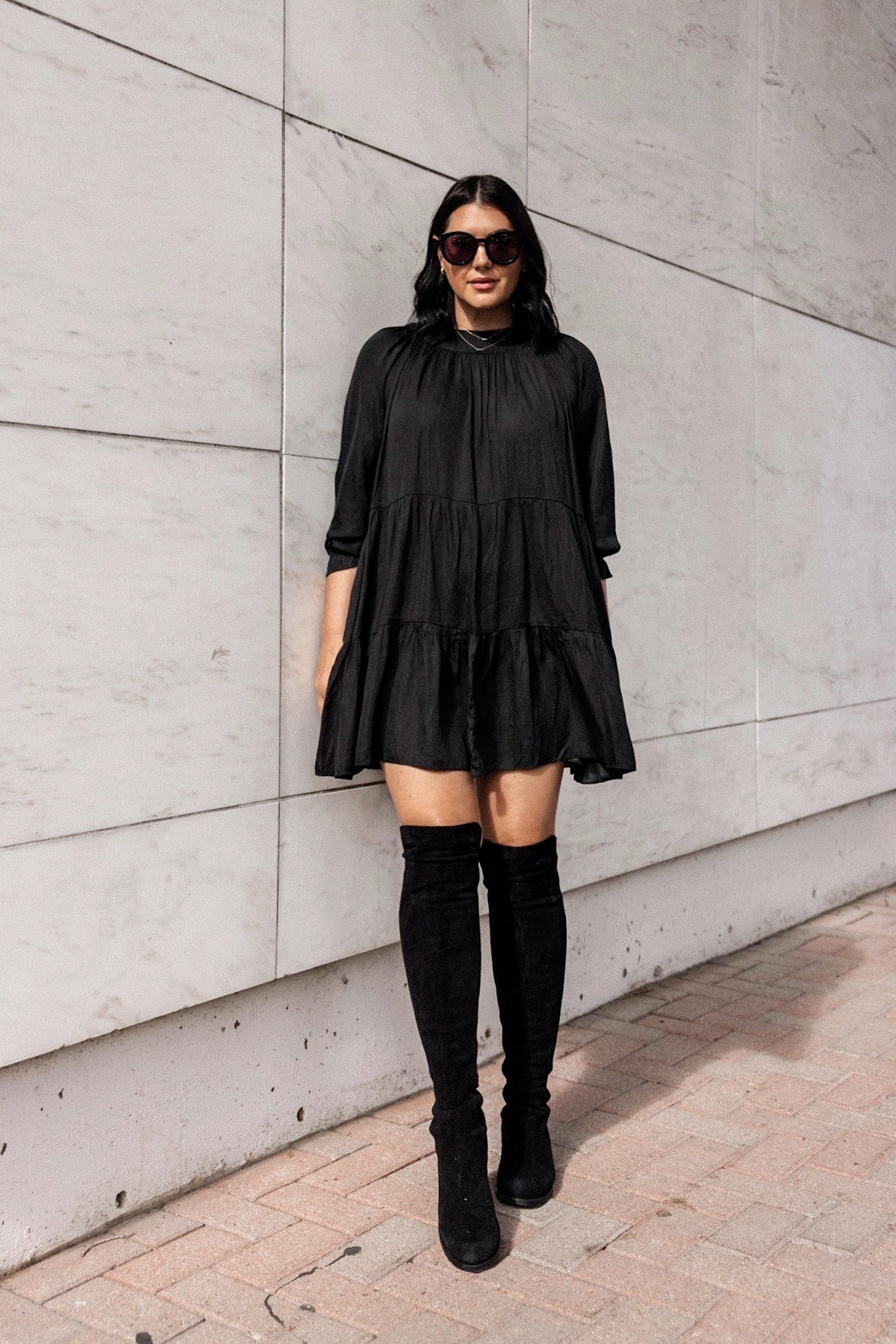 Shirred Tiered Dress
