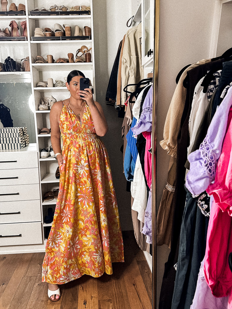 Collection V-neck Double-strap Maxi Dress
