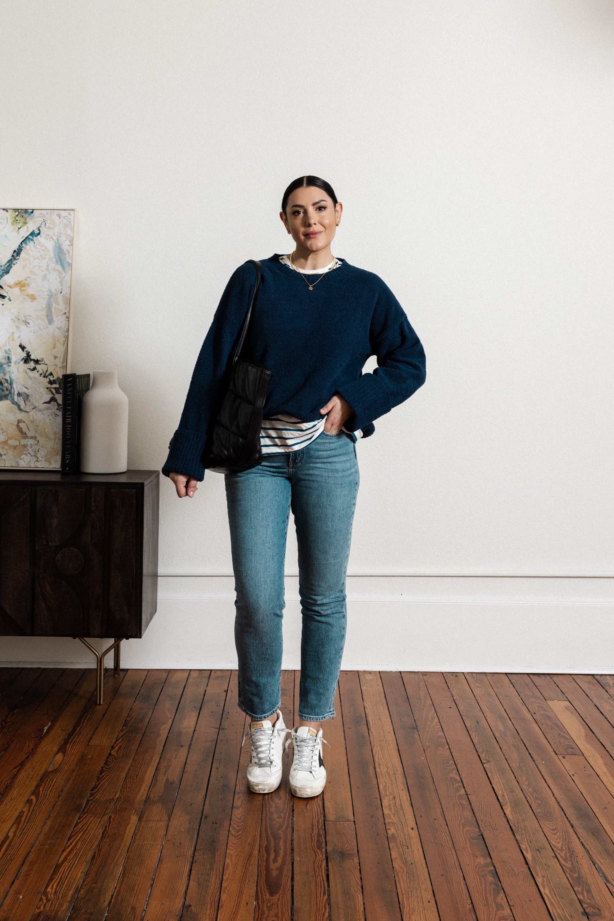 Mid Star Leather Wing-Tip Sneakers