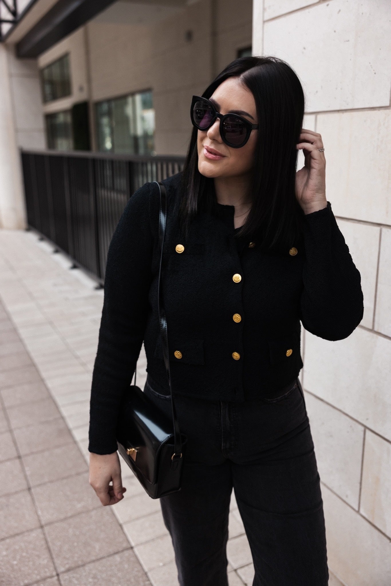 Cropped lady jacket in textured bouclé