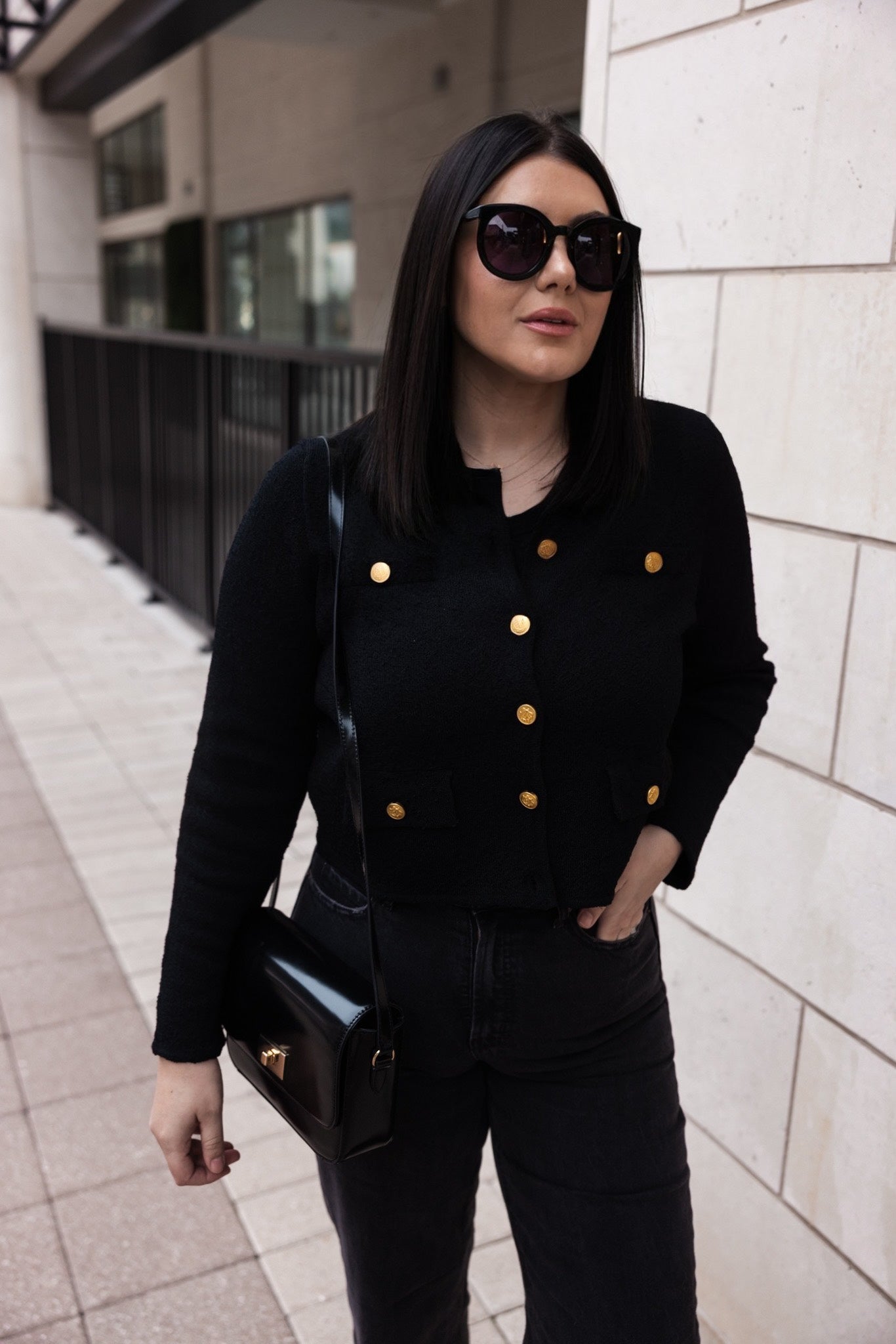 Cropped lady jacket in textured bouclé