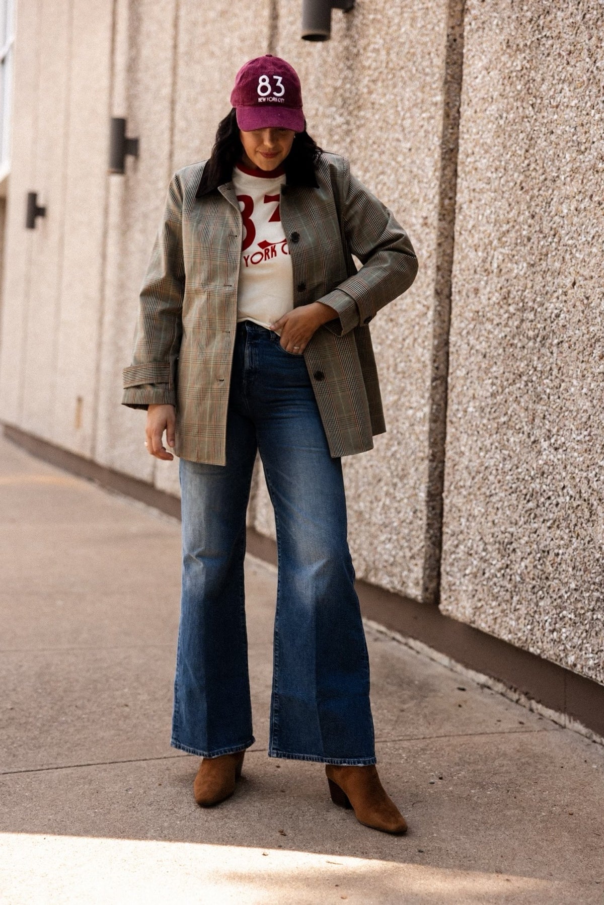Semi Stretch High Rise Denim Trousers