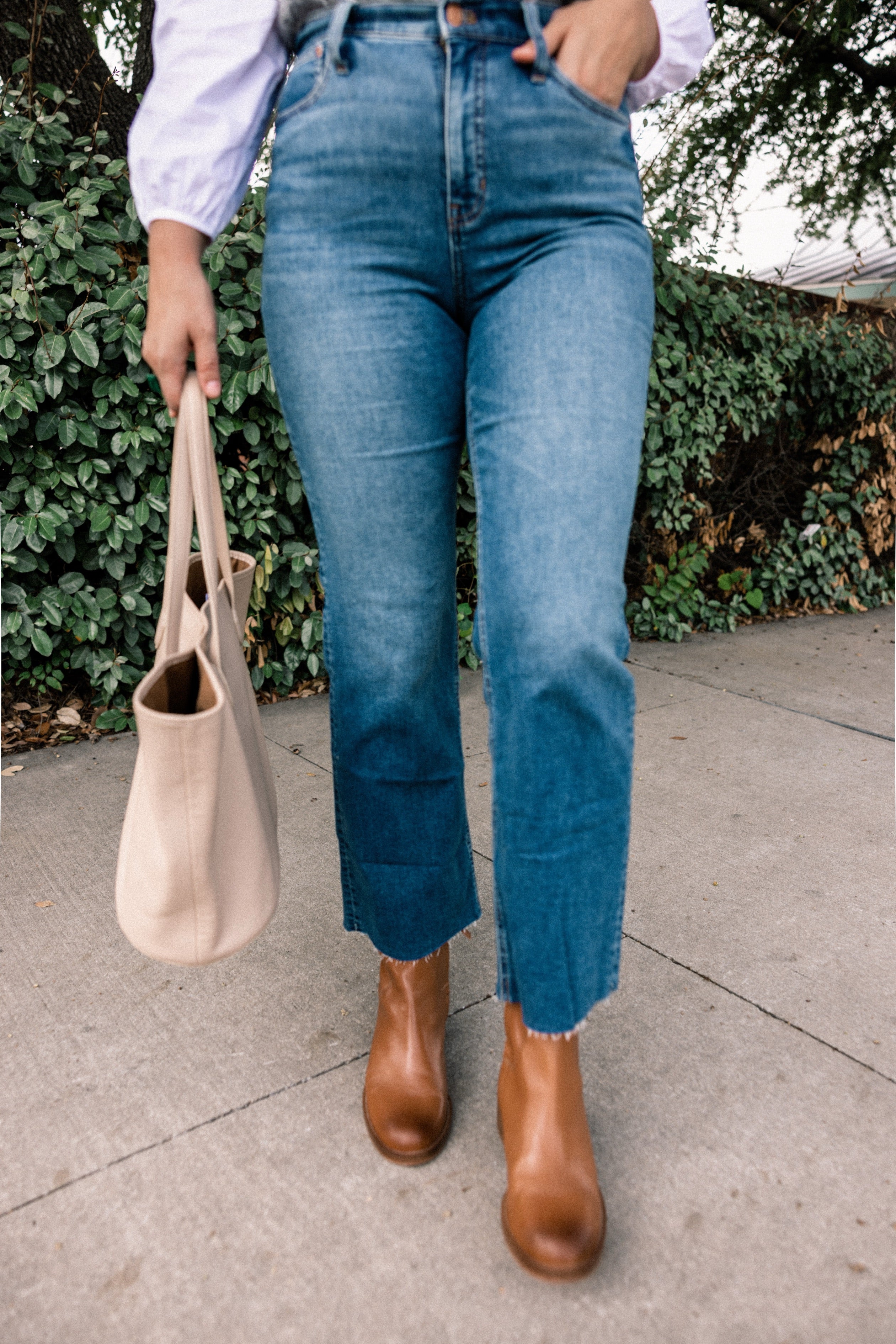 Stacked-heel ankle boots in leather