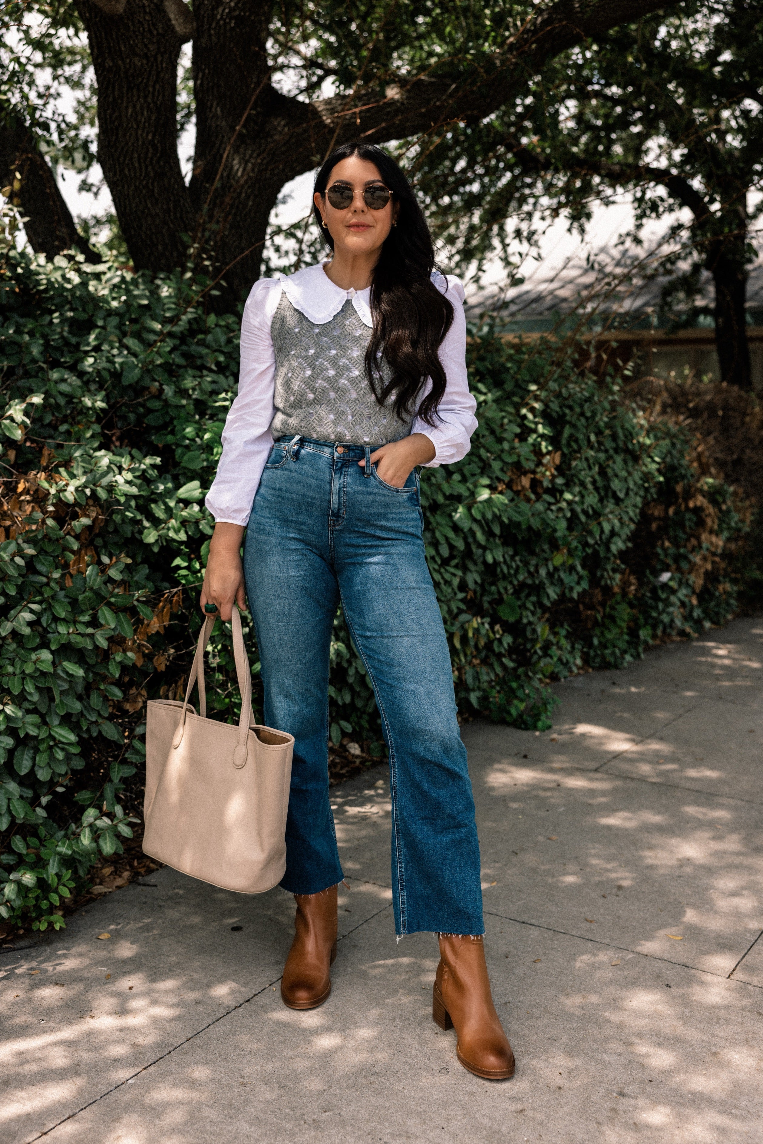 Stacked-heel ankle boots in leather