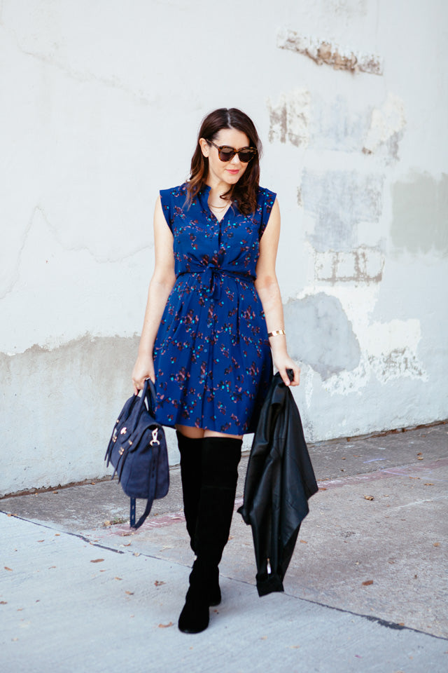 Silk Ruffle Sleeve Dress