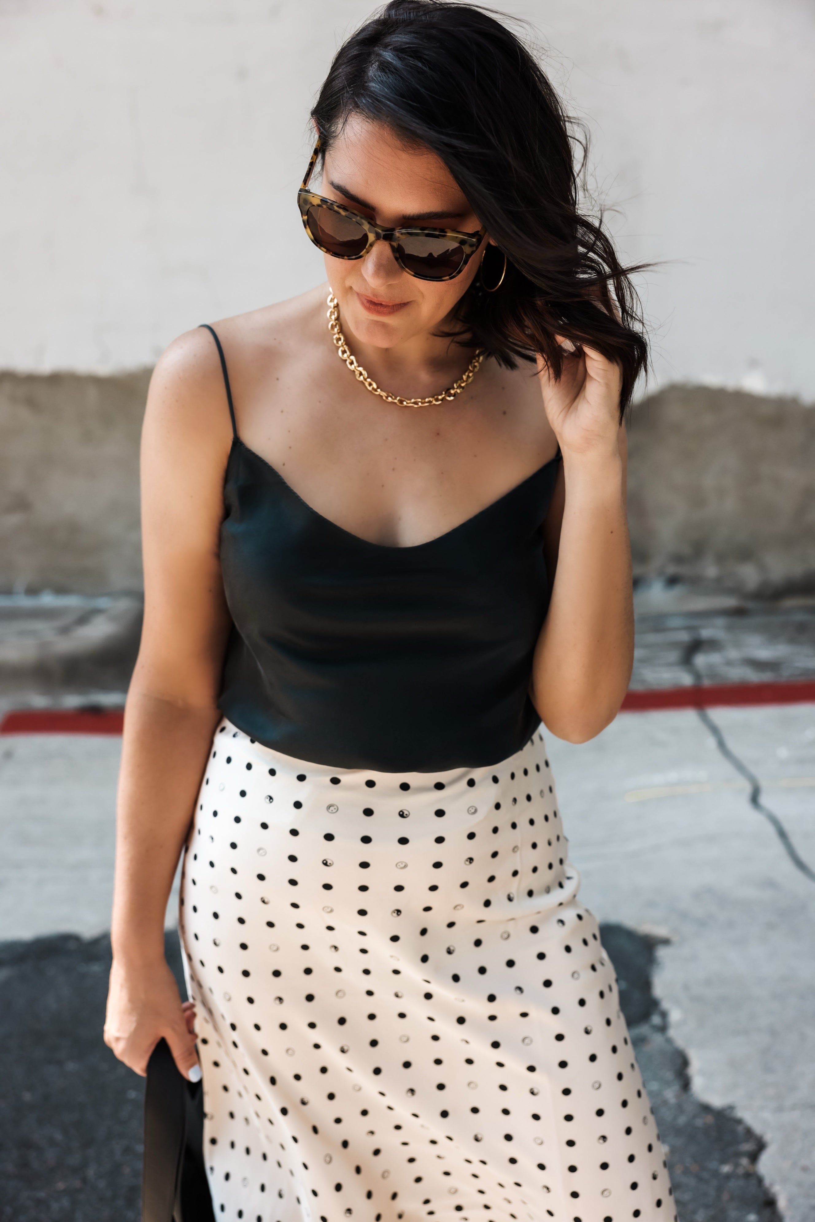 Polka Dots Midi Skirt