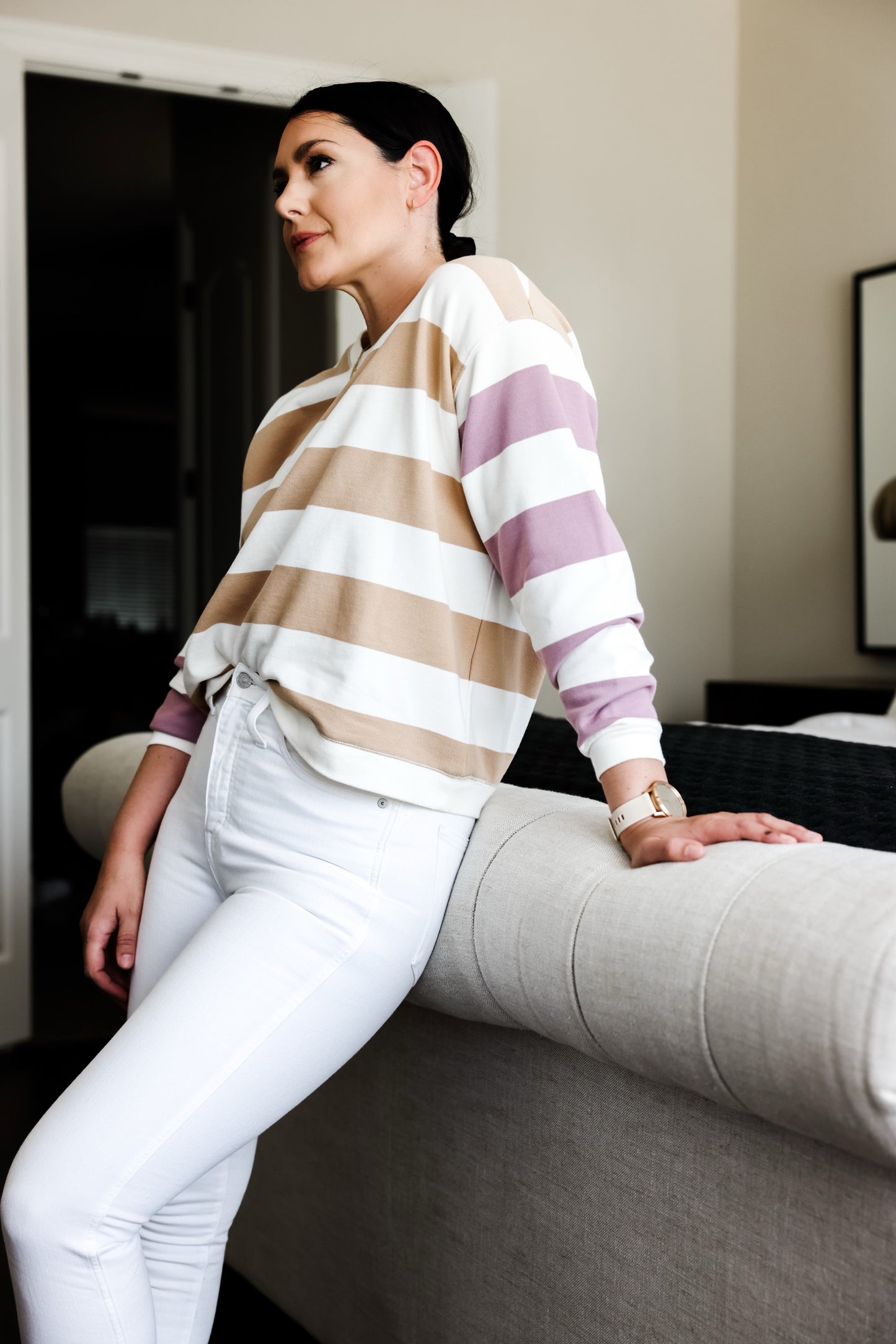 10" High Rise Skinny Jean in pure white