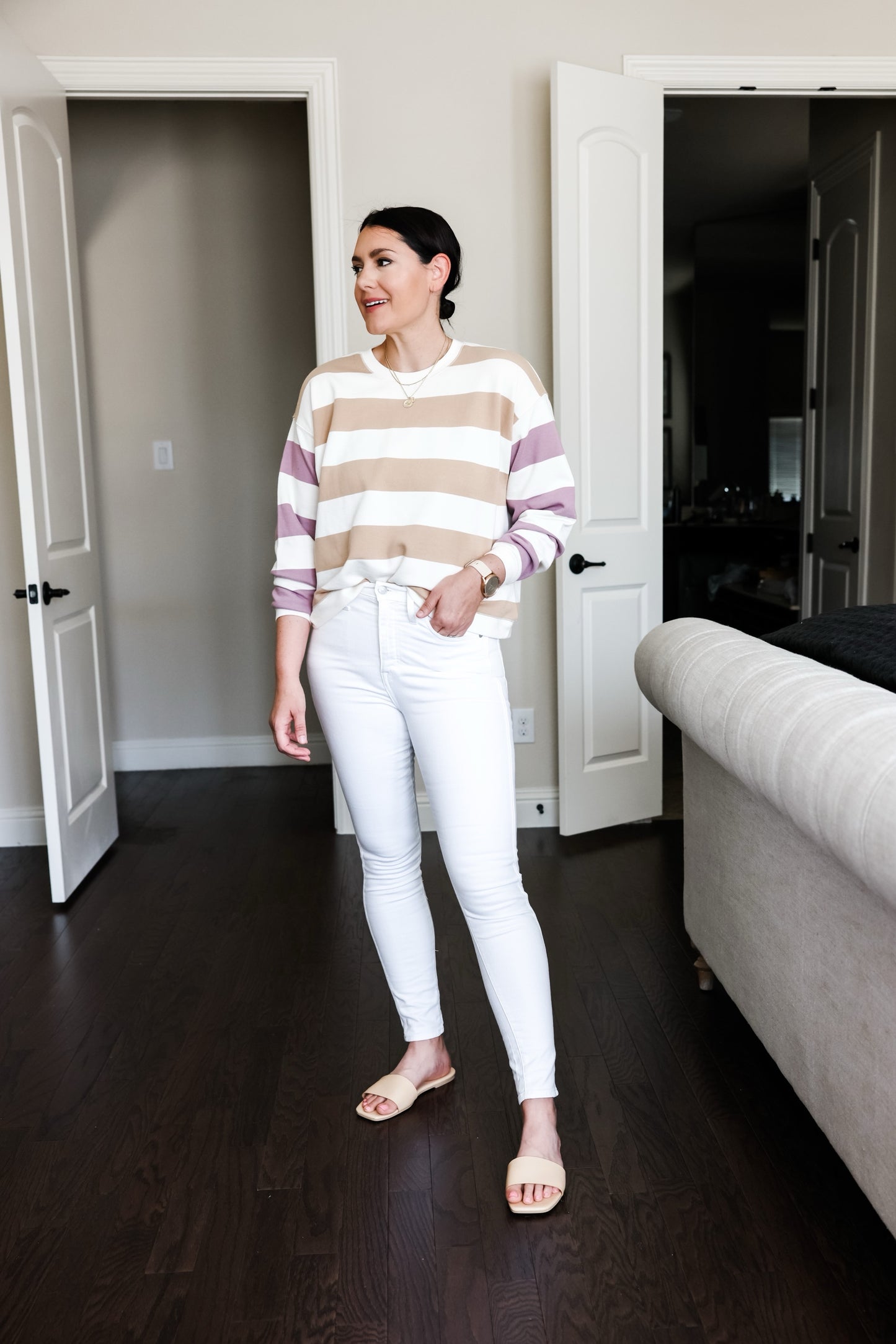 10" High Rise Skinny Jean in pure white