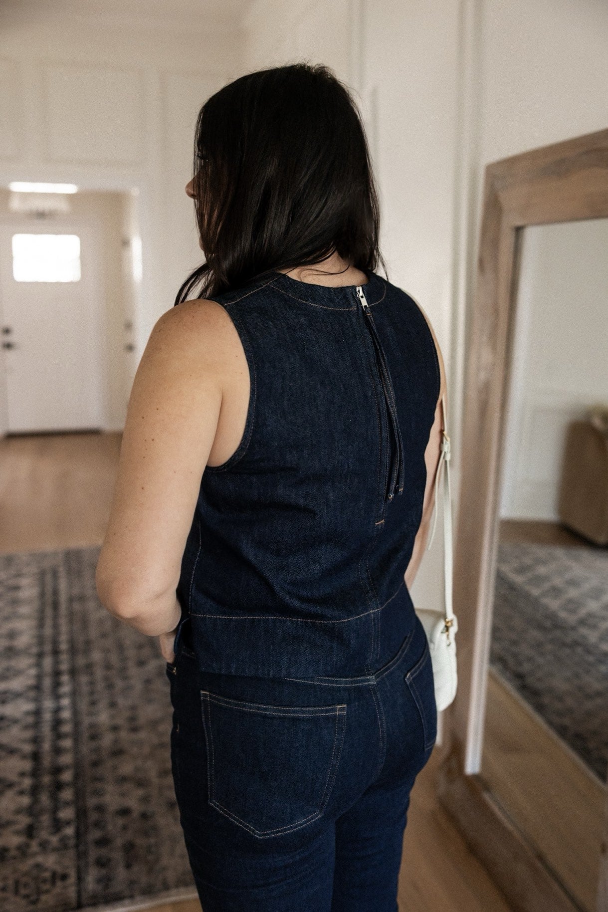 Denim Boxy Shell Top in Essex Wash