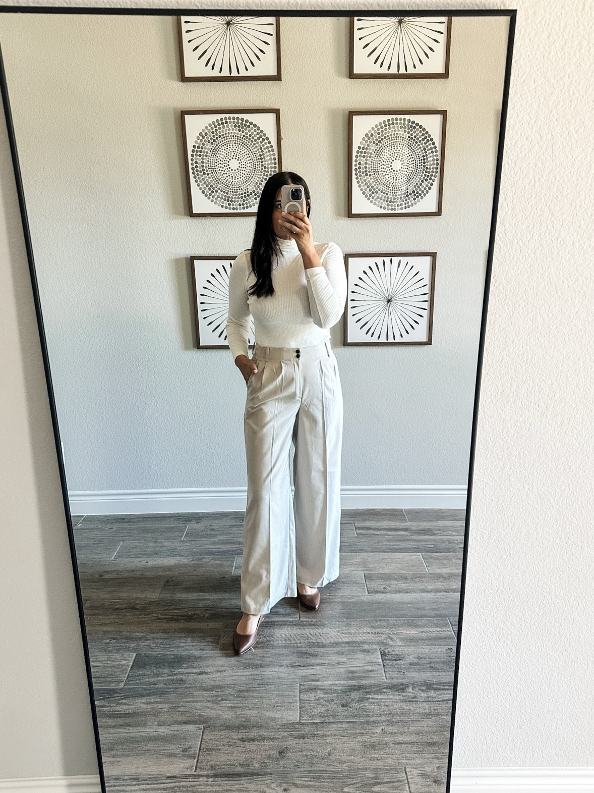 Ribbed Turtleneck Long-Sleeve Tee