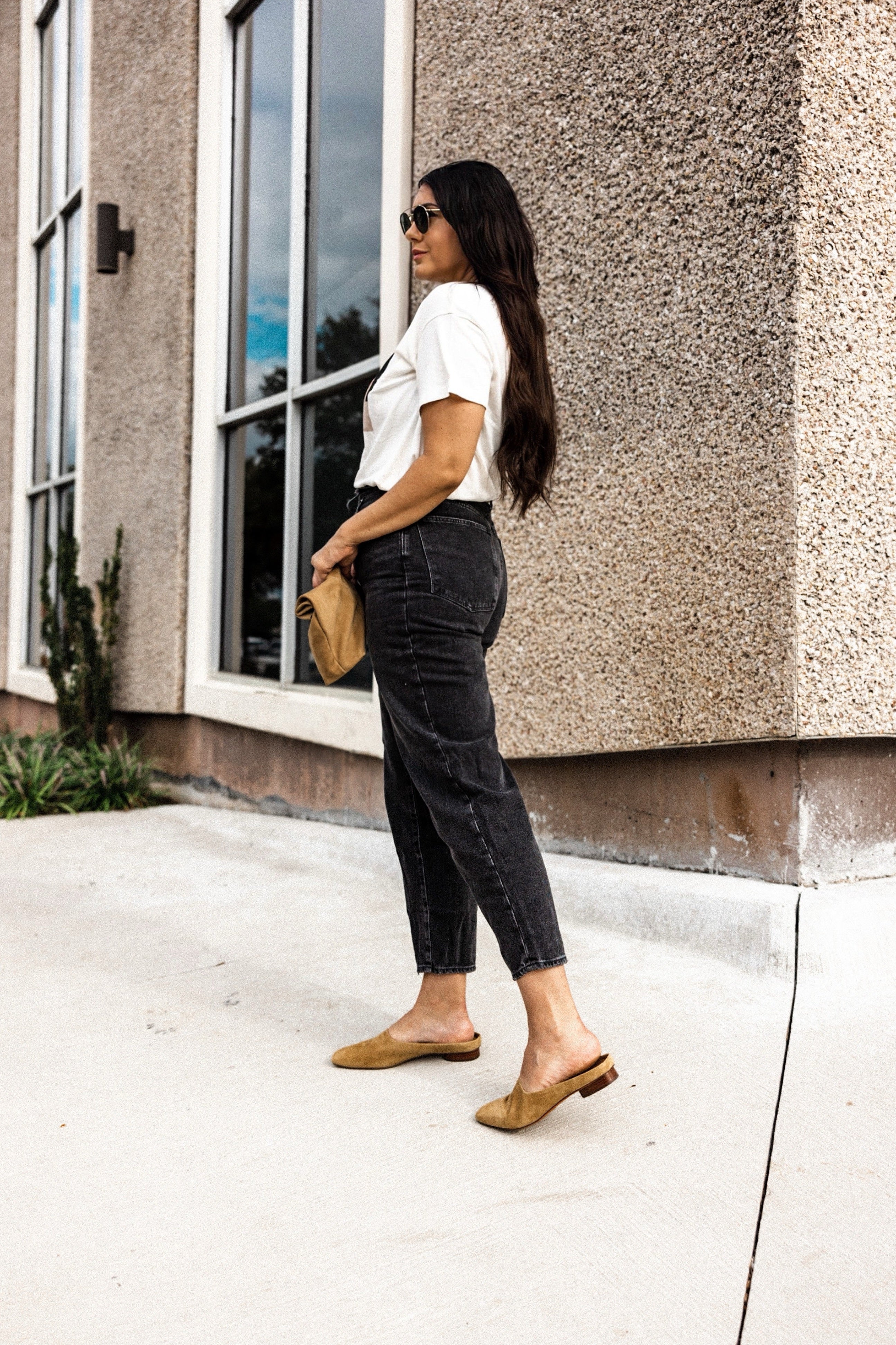 Valentina Suede Square Toe Mule