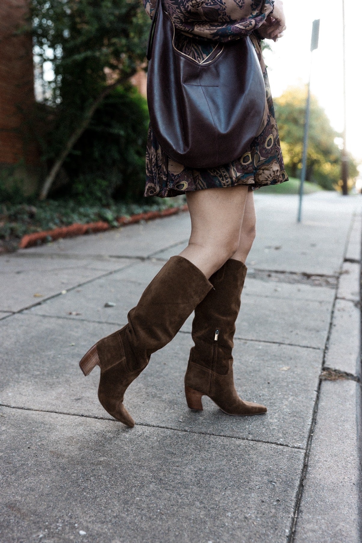 Cristen Knee High Boot in Silky Suede