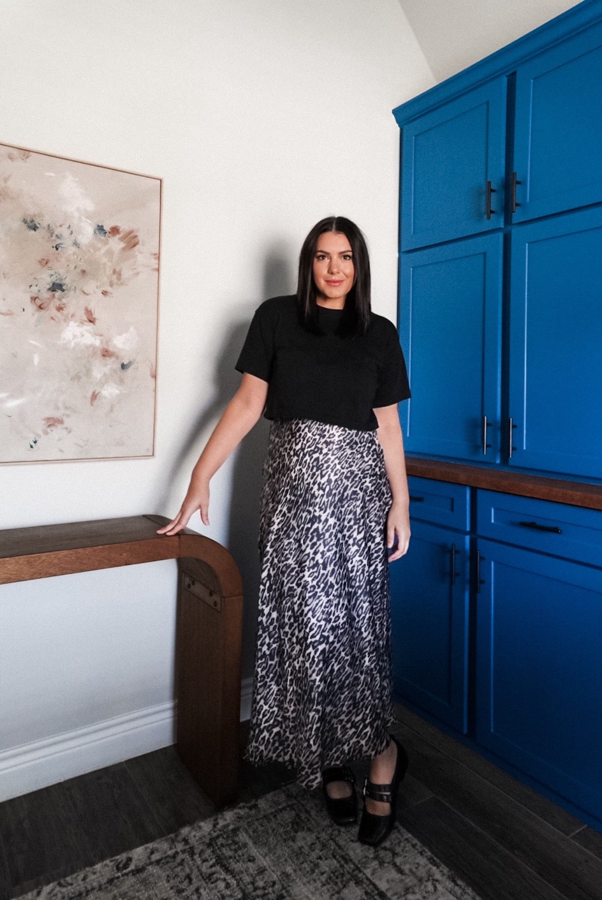 Bryony Leopard Print Slip Skirt