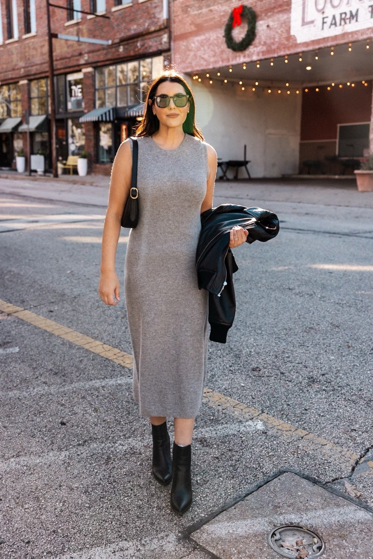 Mongolian Cashmere Sleeveless Midi Sweater Dress