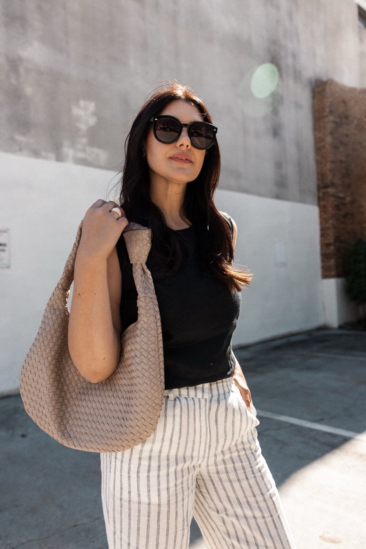 Italian Leather Handwoven Slouchy Shoulder Bag