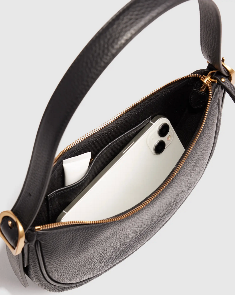 Italian Leather Mini Crescent Shoulder Bag
