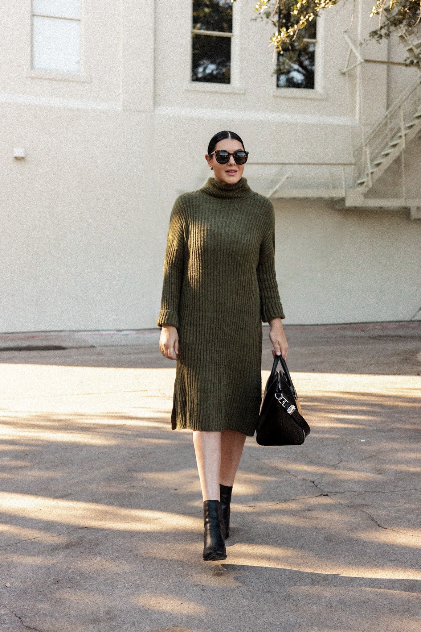 Roll Neck Midi Sweater Dress