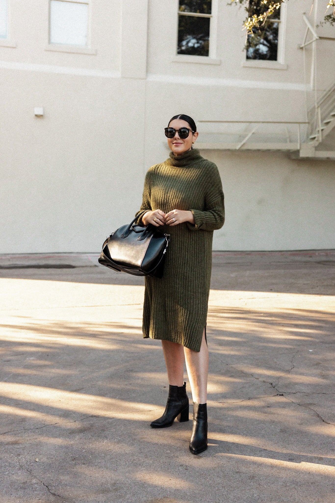 Roll Neck Midi Sweater Dress