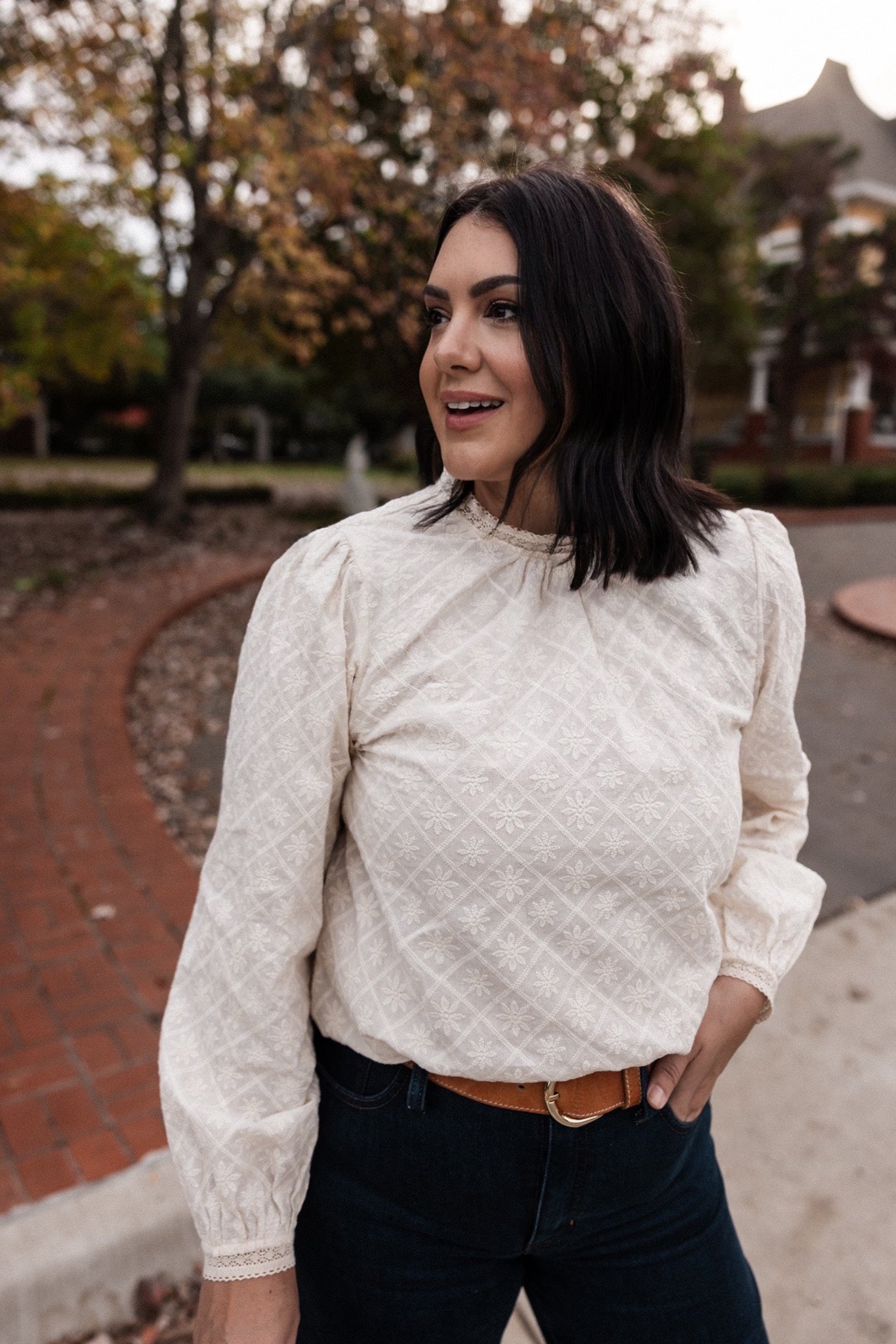 Embroidered Long Sleeve Blouse