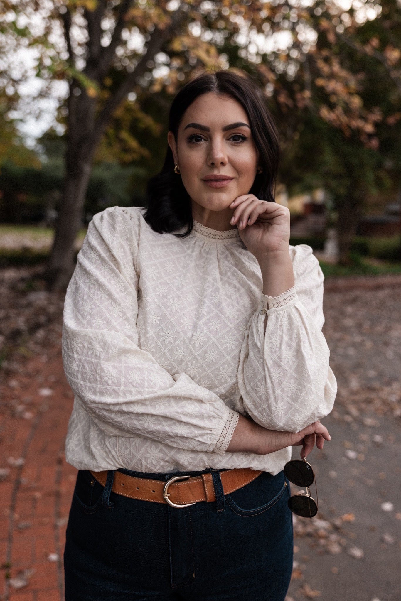 Embroidered Long Sleeve Blouse