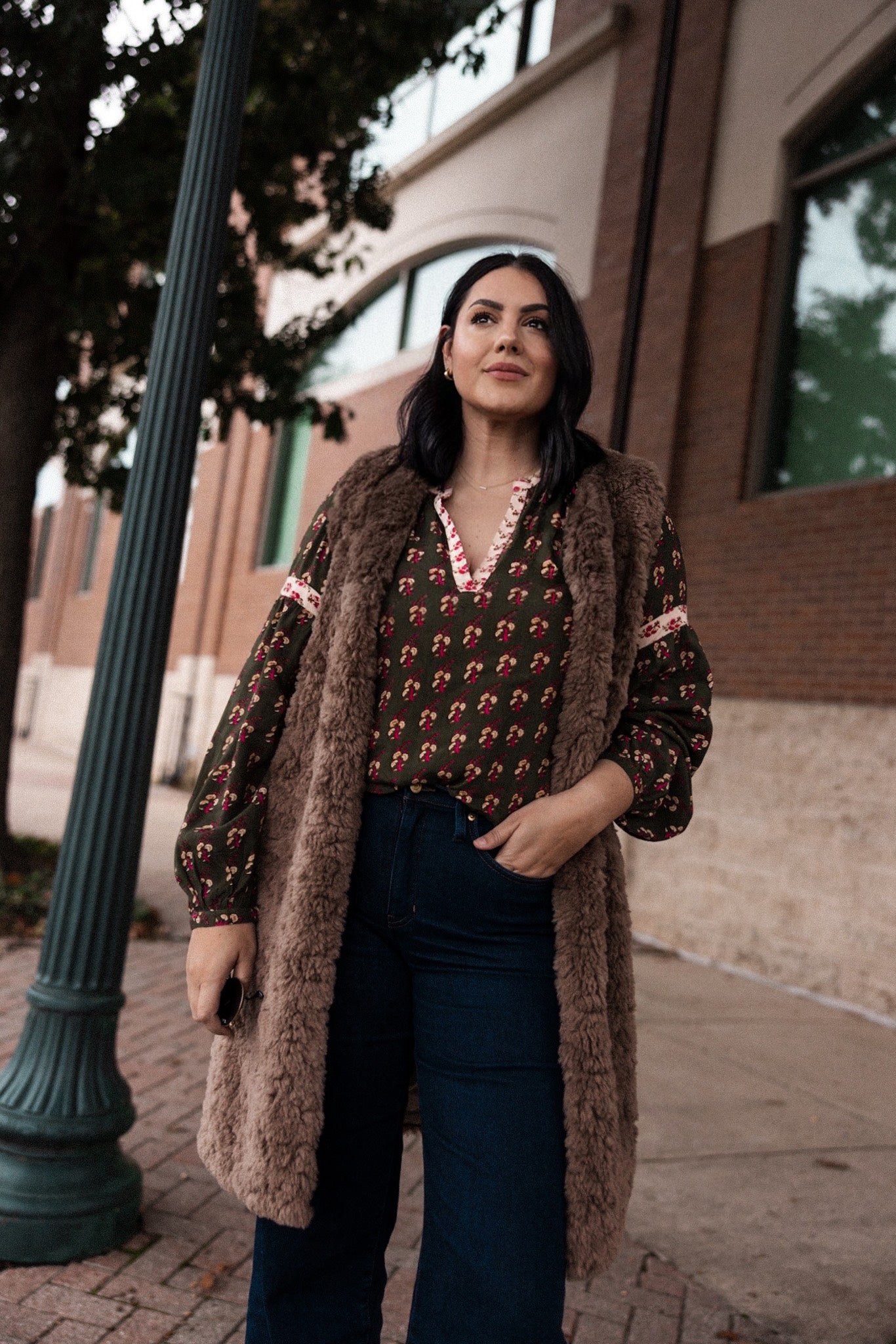 Printed Blouse with Puff Sleeves