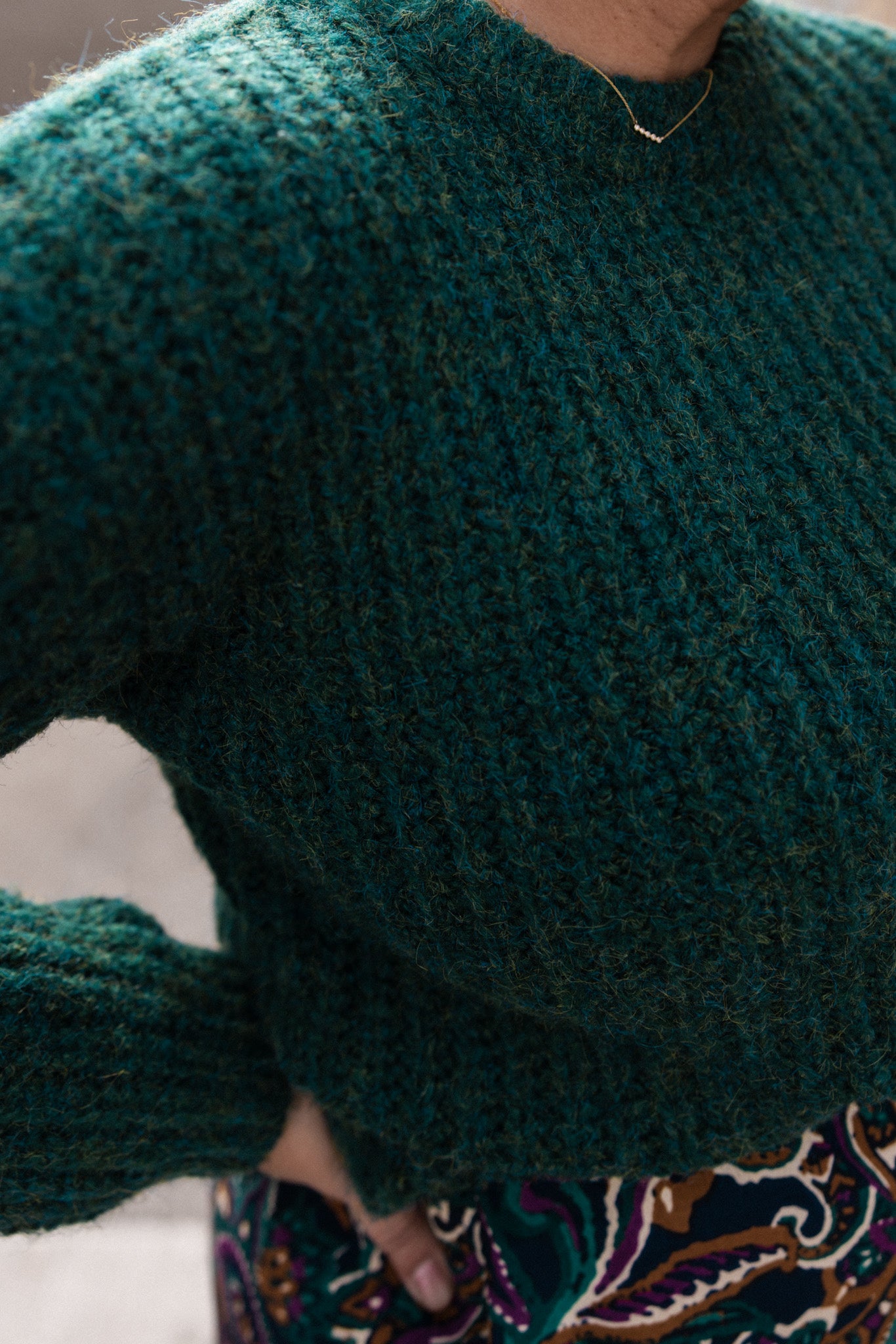 Crew Neck Ribbed Sweater