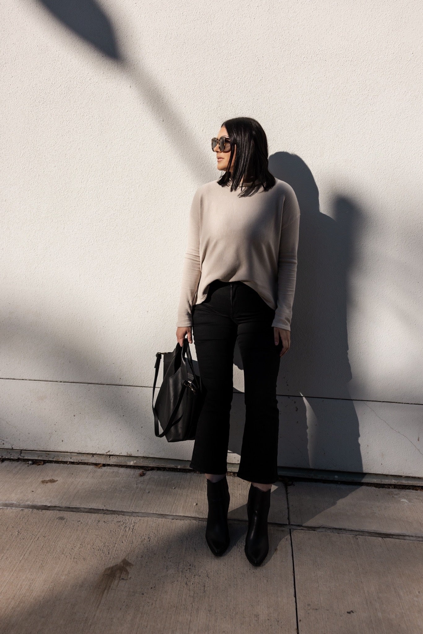 Rib Knit High Neck Top