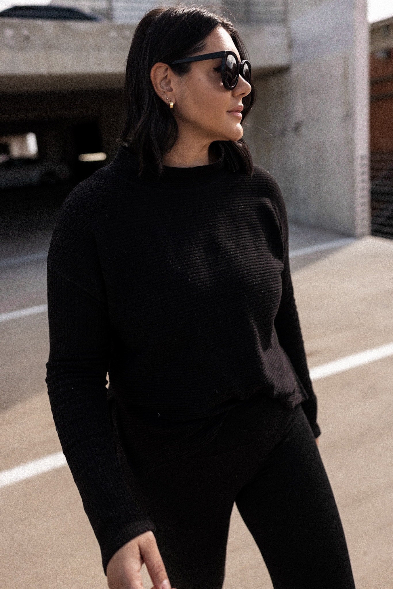 Rib Knit High Neck Top