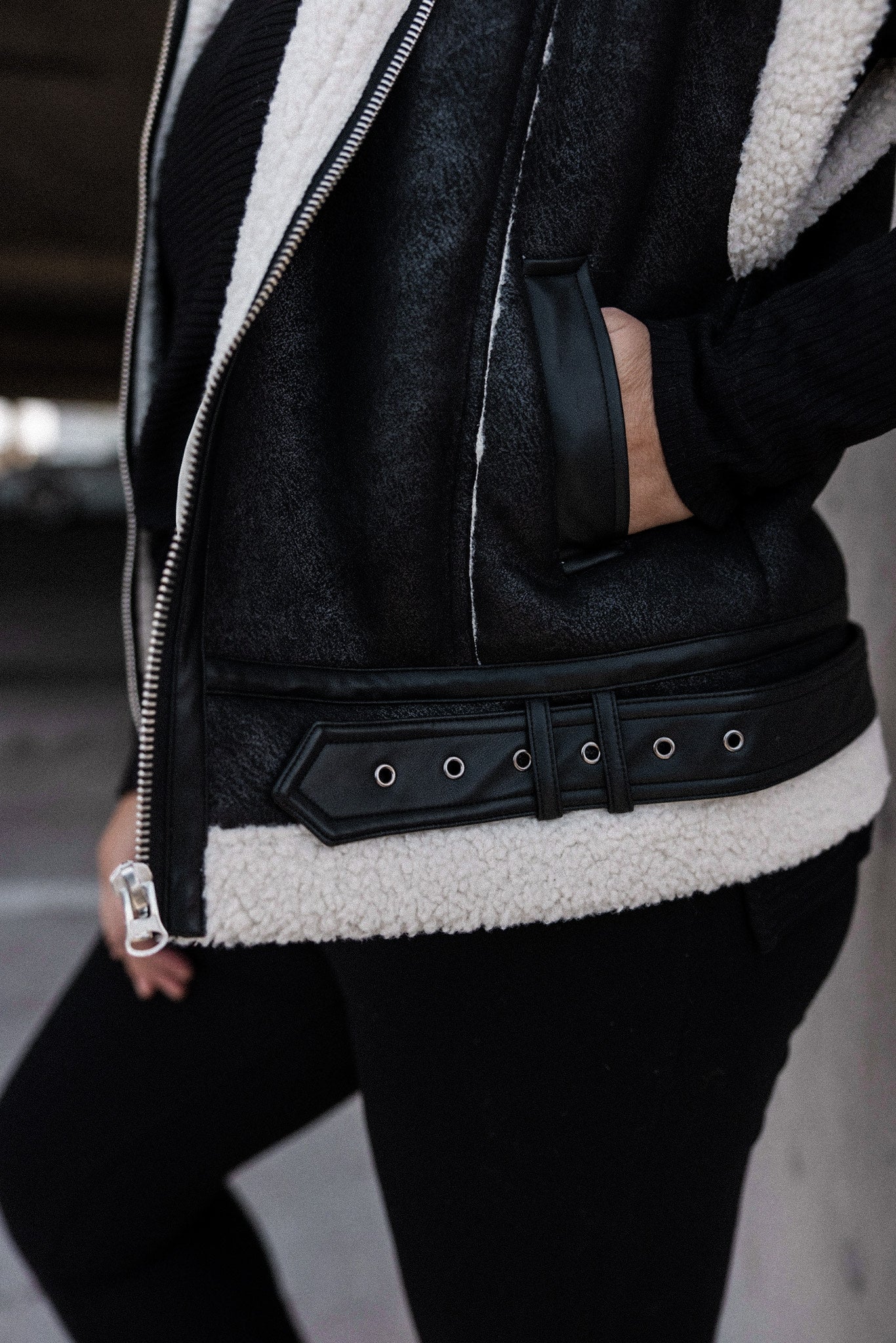 Sidney Faux Suede Moto Vest