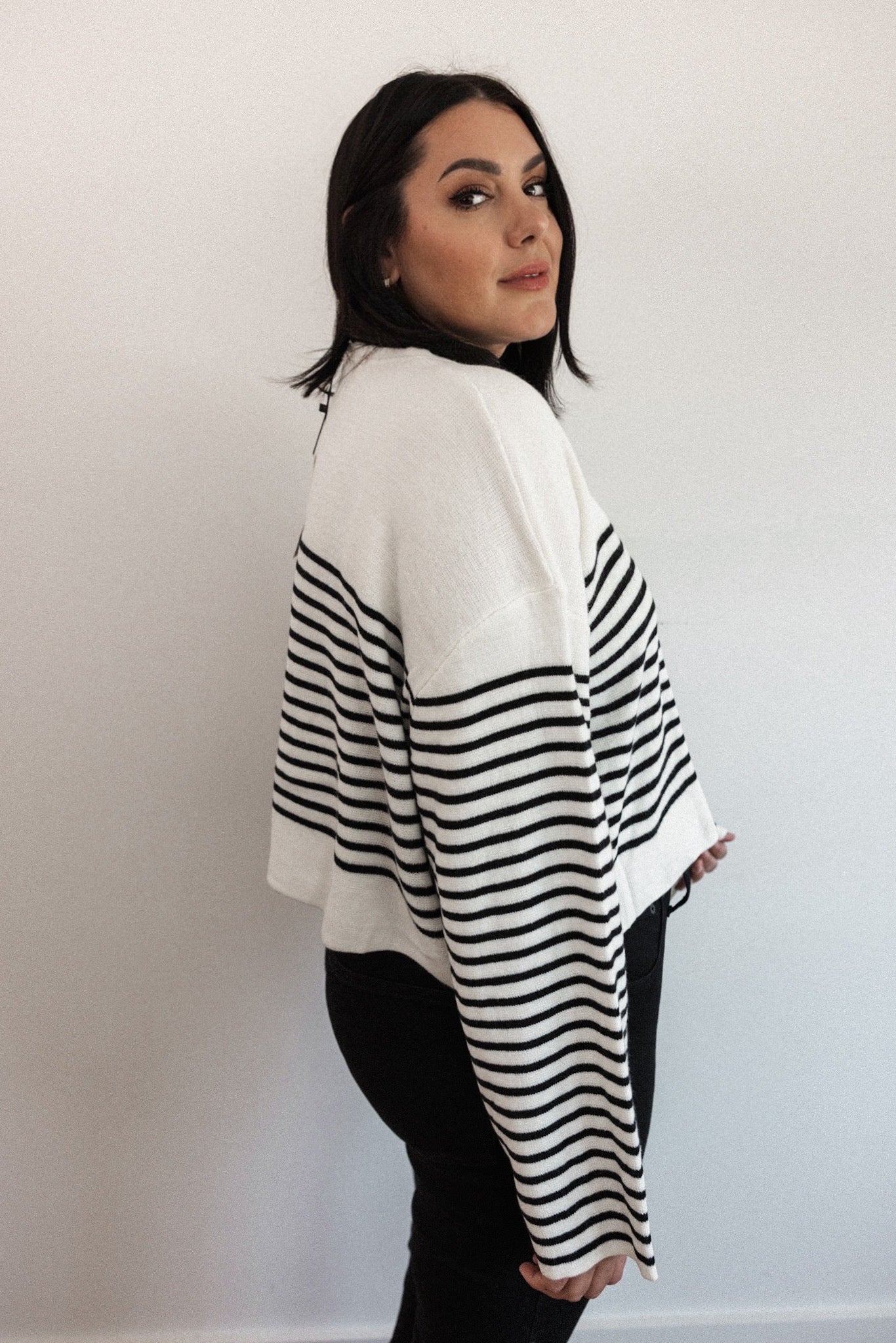 Striped Wide Sleeve Pullover