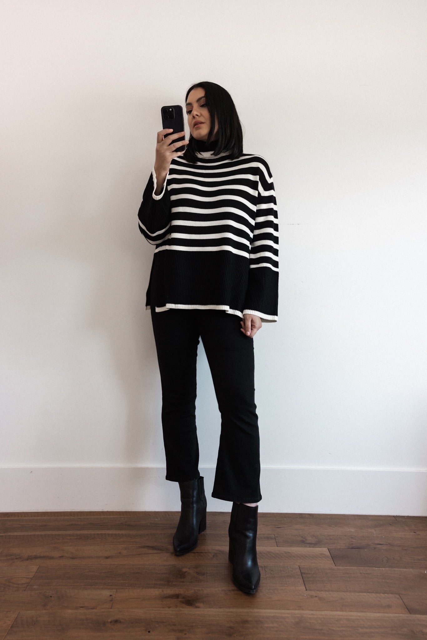 Striped Turtleneck Sweater