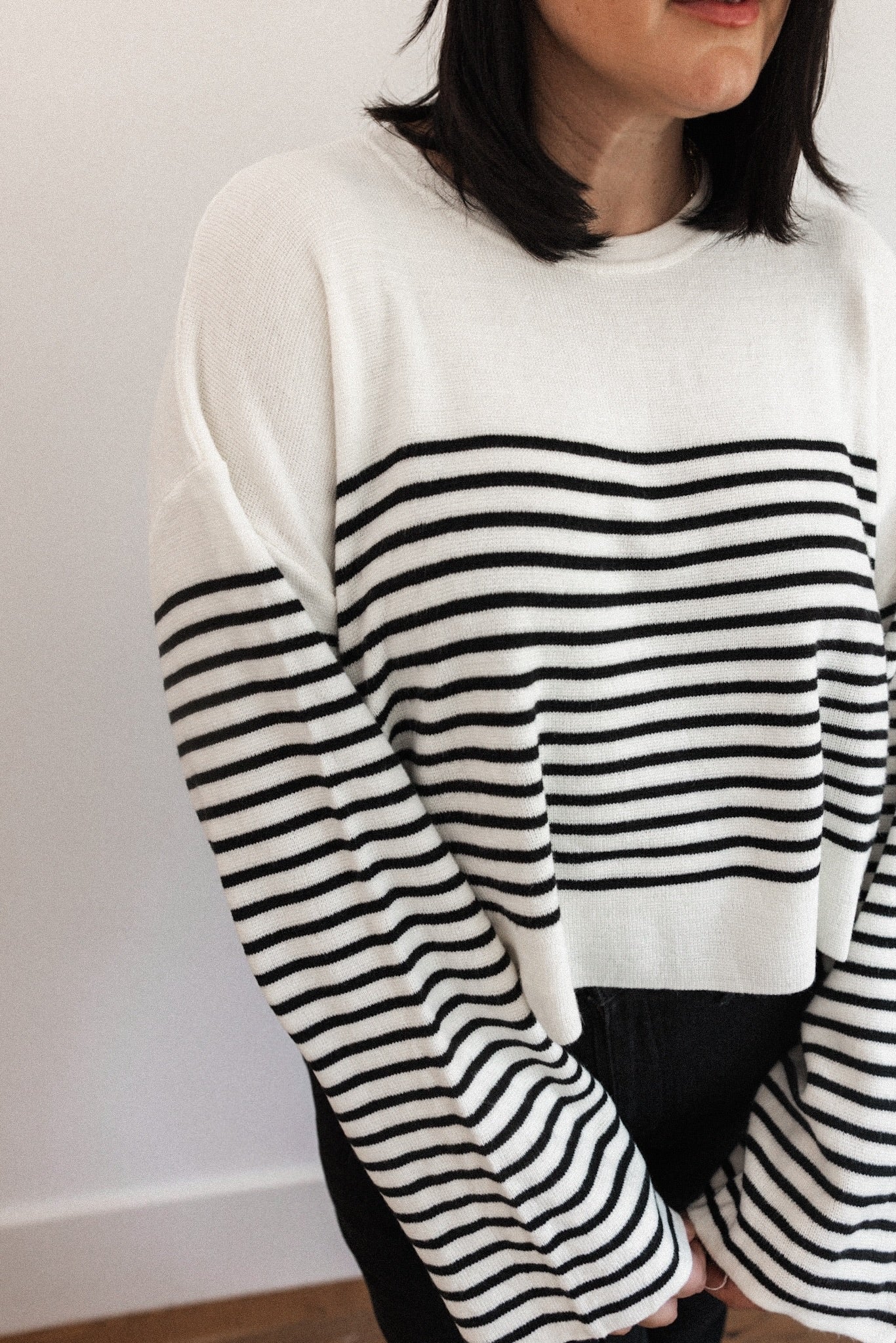 Striped Wide Sleeve Pullover