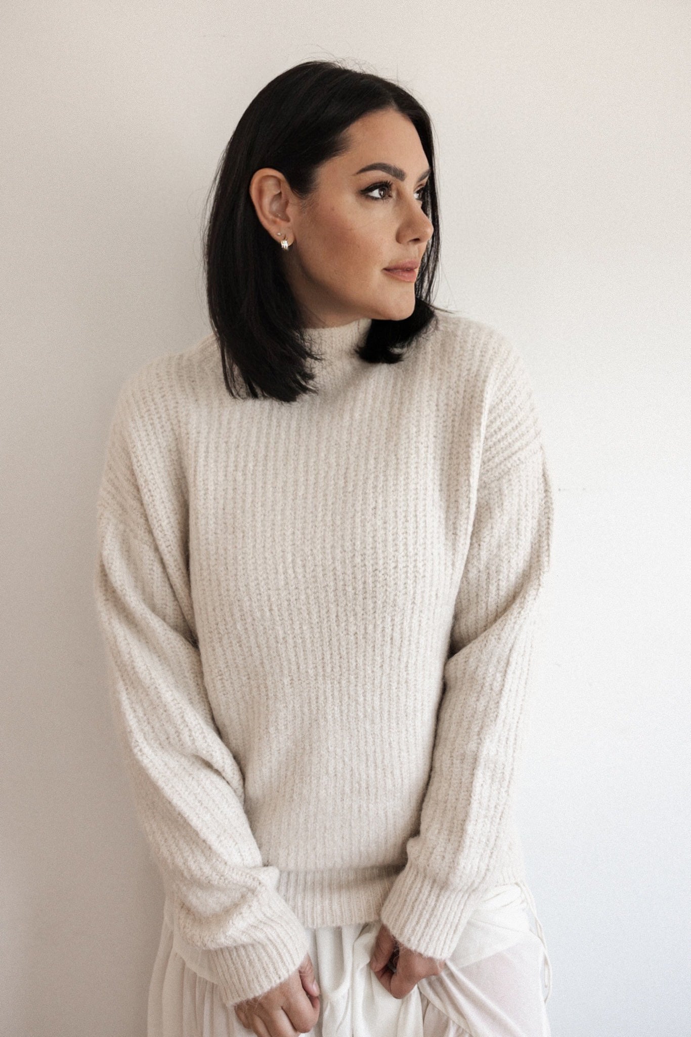 Isabel Wool Blend Mock Neck Sweater
